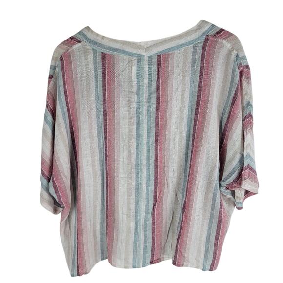 NEW Rails Thea Waist Tie Blouse Top Short Sleeve Tropical Size XXL - Picture 5 of 5